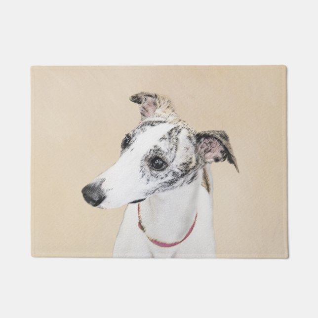 Whippet Painting - Cute Original Dog Art Doormat (Front)