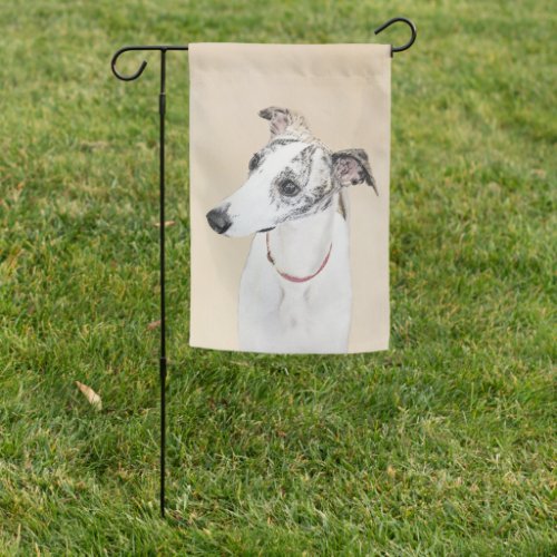 Whippet Painting _ Cute Original Dog Art Garden Flag