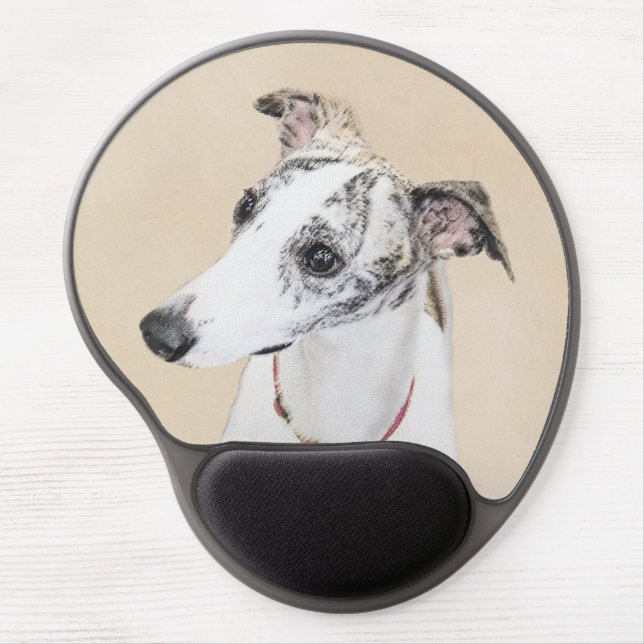 Whippet Painting - Cute Original Dog Art Gel Mouse Pad (Front)
