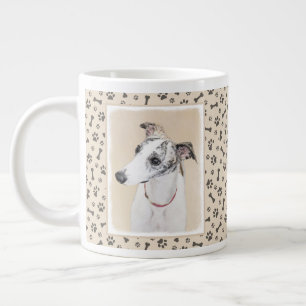 Whippet Painting - Cute Original Dog Art Giant Coffee Mug