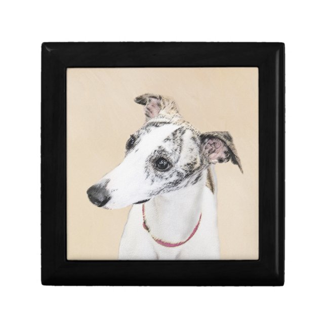 Whippet Painting - Cute Original Dog Art Gift Box (Front)