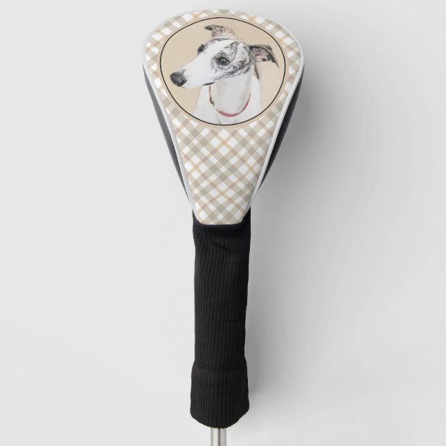 Whippet Painting - Cute Original Dog Art Golf Head Cover (Front)