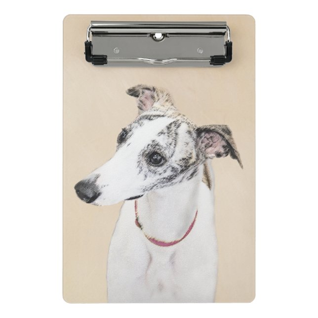 Whippet Painting - Cute Original Dog Art Mini Clipboard (Front)