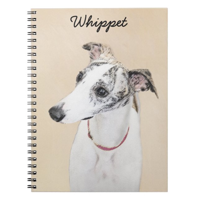 Whippet Painting - Cute Original Dog Art Notebook (Front)
