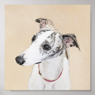 Whippet Painting - Cute Original Dog Art Poster