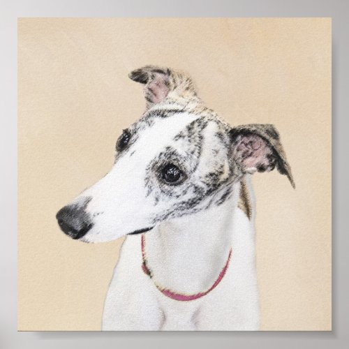 Whippet Painting _ Cute Original Dog Art Poster