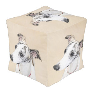 Whippet Painting - Cute Original Dog Art Pouf