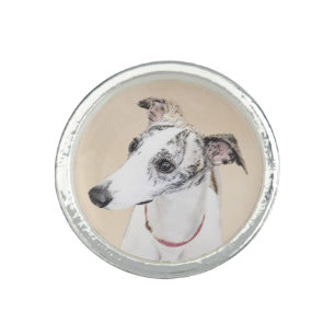 Whippet Painting - Cute Original Dog Art Ring