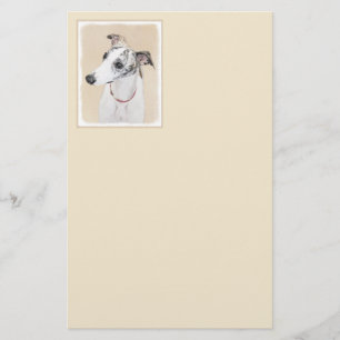 Whippet Painting - Cute Original Dog Art Stationery