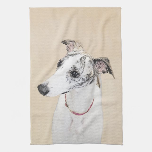 Whippet Painting - Cute Original Dog Art Towel (Vertical)