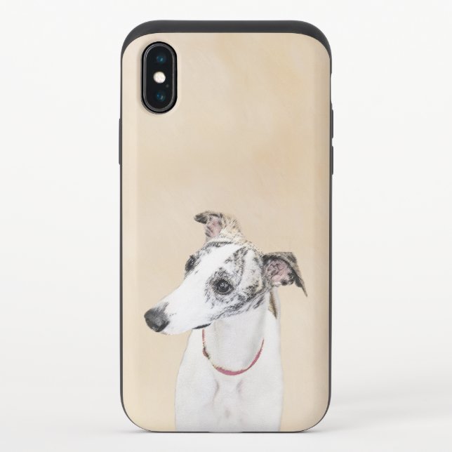 Whippet Painting - Cute Original Dog Art Uncommon iPhone Case (Back)