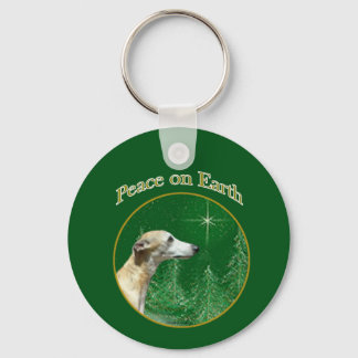 Whippet Peace Keychain