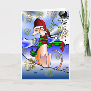 Whippet playtime holiday card