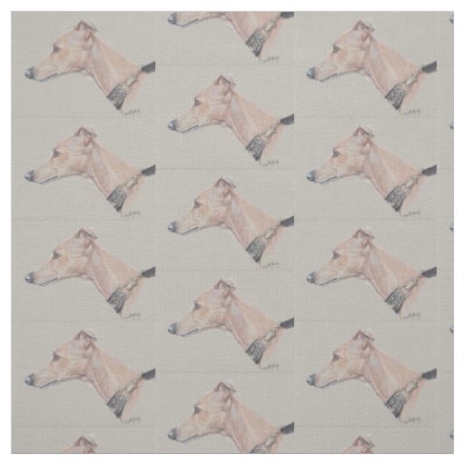 Whippet Profile Dog Art Fabric