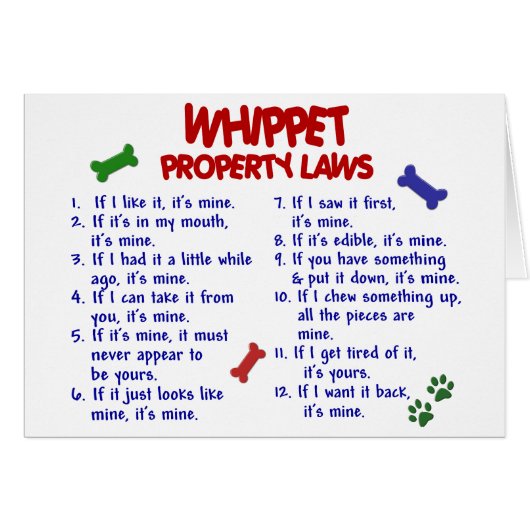 WHIPPET Property Laws 2 Cards (Front Horizontal)