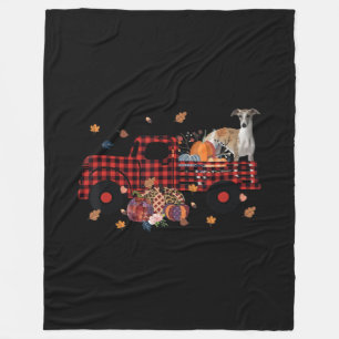Whippet Pumpkin Truck Thanksgiving Halloween Gift Fleece Blanket