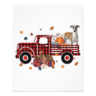 Whippet Pumpkin Truck Thanksgiving Halloween Gift Flyer