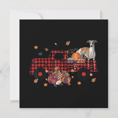 Whippet Pumpkin Truck Thanksgiving Halloween Gift Invitation