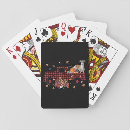 Whippet Pumpkin Truck Thanksgiving Halloween Gift Poker Cards