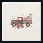 Whippet Pumpkin Truck Thanksgiving Halloween Gift Stone Coaster<br><div class="desc">Whippet Pumpkin Truck Thanksgiving Halloween Gift
Do you love these adorable Whippet puppies? 
Are you looking for a birthday gift or holiday gift for a lover right?</div>