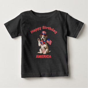Whippet Puppy (2i) Patriotic Kid T-Shirt