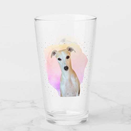 Whippet Puppy Dog Lover Cute Animal Pink Glass