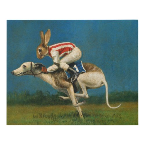 Whippet Racer Faux Wrapped Canvas