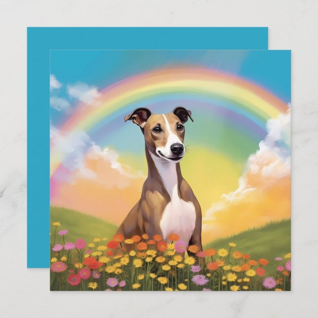 Whippet Rainbow Bridge Memorial Custom Dog Name (Front/Back)