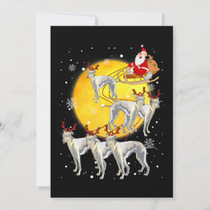 Whippet Reindeer Christmas Funny Santa Whippet Holiday Card