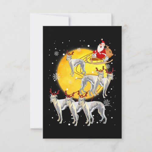 Whippet Reindeer Christmas Funny Santa Whippet Thank You Card