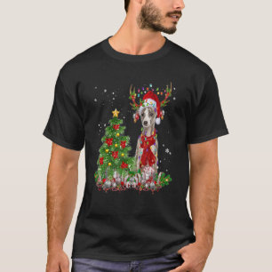 Whippet Reindeer Christmas Tree Light Decoration X T-Shirt