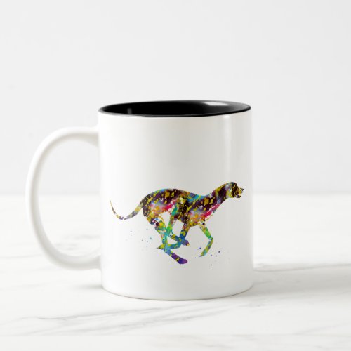 Whippet running Two_Tone coffee mug