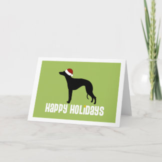 Whippet Santa Hat Holiday Card