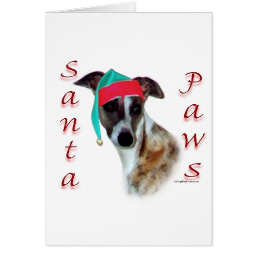 Whippet Santa Paws Cards (Front)