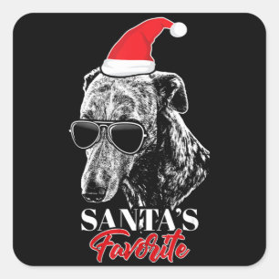 Whippet Santas Favorite Funny Christmas Square Sticker
