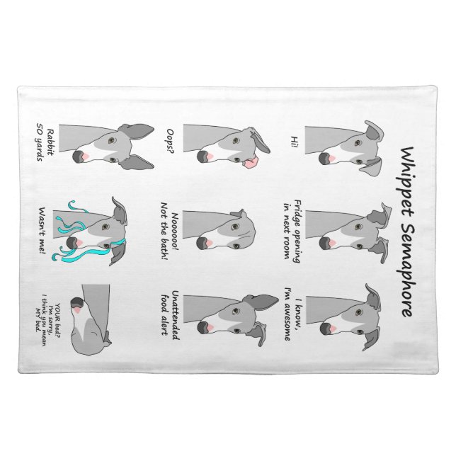 Whippet Semaphore Cloth Placemat (Front)