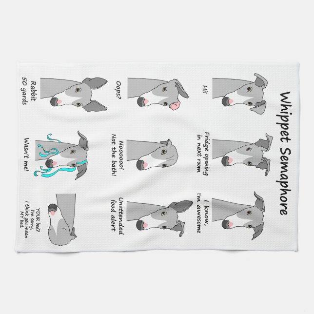 Whippet Semaphore Towel (Horizontal)