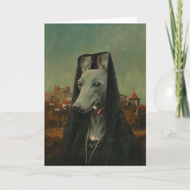 Whippet Senorita Greetings Card (Front)