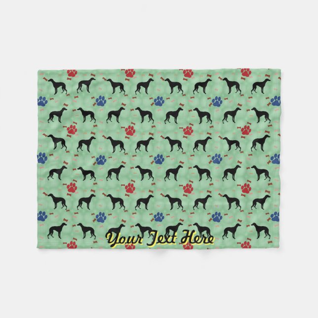 Whippet Shadow Fleece Blanket (Front (Horizontal))