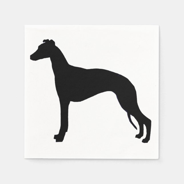 Whippet silhouette paper napkins (Front)