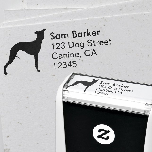 Whippet Silhouette Return Address Self-inking Stamp (Creator Uploaded)