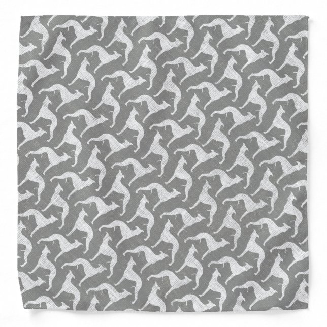 Whippet Silhouettes Pattern Bandana (Front)