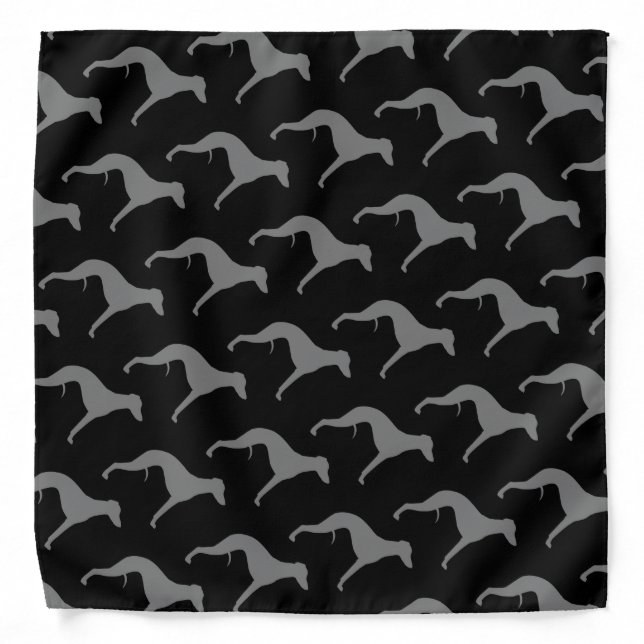 Whippet Silhouettes Pattern Bandana (Front)