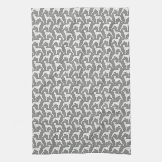 Whippet Silhouettes Pattern Towel (Vertical)