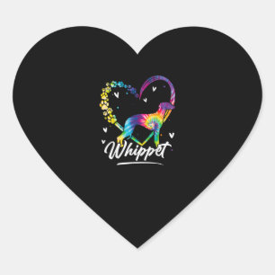 Whippet Tie Dye Rainbow Dog Lover Gift T-Shirt Heart Sticker