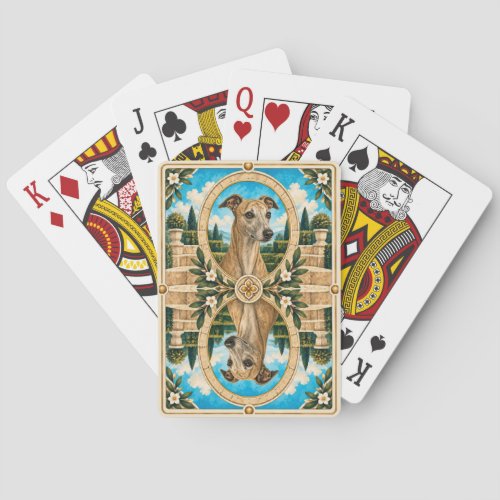 Whippet, Vintage Watercolor Dog Art Poker Cards