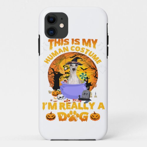 Whippet Witch Halloween Costume Pumpkin Dog Lover iPhone 11 Case