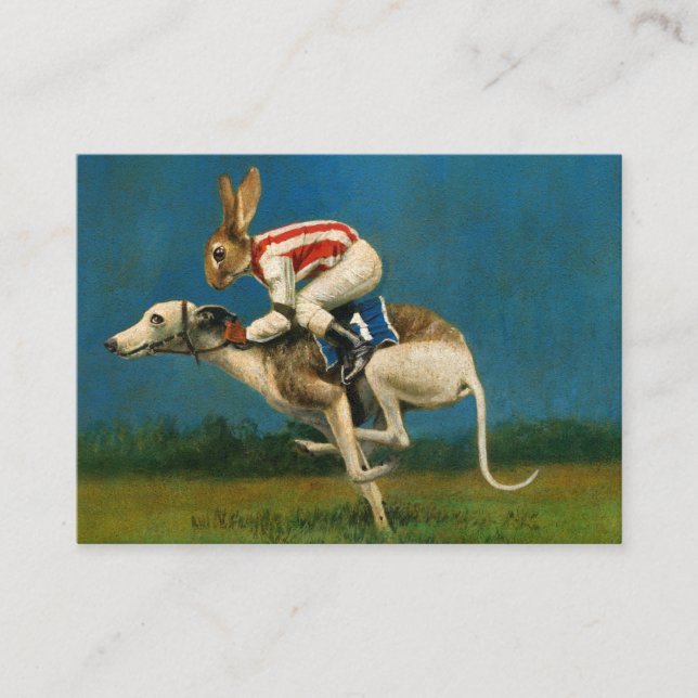 Whippet With  Rabbit Jocky ACEO Business Card (Front)