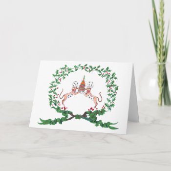 Whippets Barking With Joy Holiday Card by edentities at Zazzle