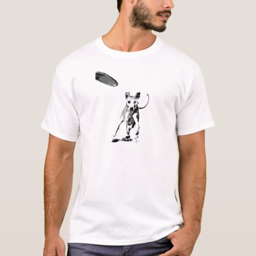 Whippets chasing a frisbee T_Shirt
